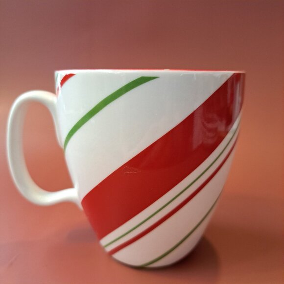 Starbucks Christmas Holiday Mug 2007 Candy Cane Red Green & White Stripes 12 oz. - Picture 4 of 10